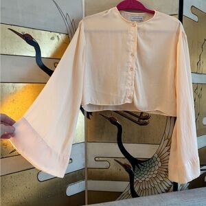 Urban Outfitters Light Peach Cropped Blouse
